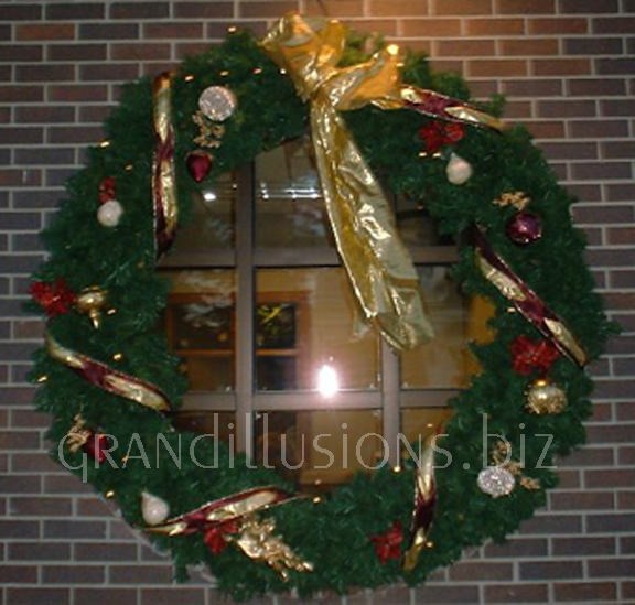 bank wreath Christmas decorating