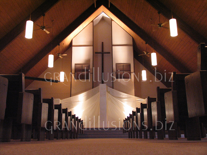 church weding ceremony decorating columns uplighting Lexington Nebraska