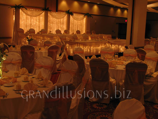 head table and chairs wedding reception decorating Marriott Cornhusker Hotel Lincoln Nebraska