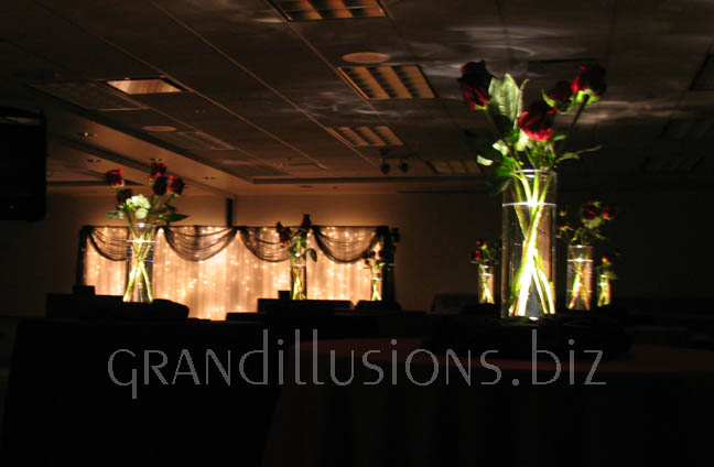 lighted centerpieces at night decorations