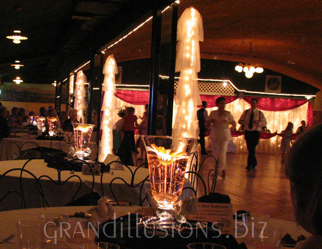 lighted wedding reception centerpieces Pla Mor Lincoln Nebraska