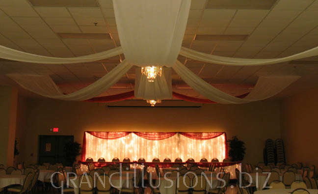 silk ceiling at Firefighters' reception hall Lincoln Nebraska