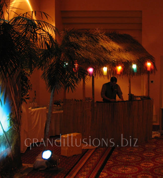 tikki hut tropical decoration