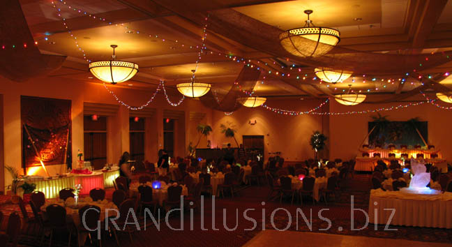 tropical colored lights wedding reception Marriott Cornhusker Hotel Lincoln Nebraska